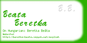beata beretka business card